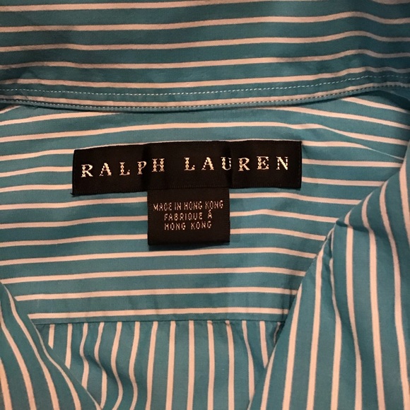 Ralph Lauren Black Label Women’s Button Up Shirt Striped Blue/White - Picture 8 of 10